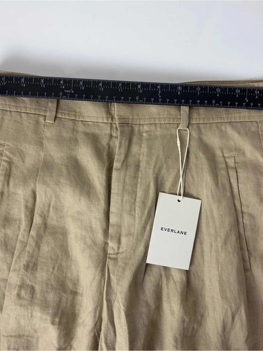Everlane The Linen Way High Drape Pant Trench coat Khaki  Size 8 NWT